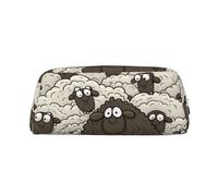 FJWSLCH Cartoon Black White Sheep Makeup Bag Travel Cosmetic Bag for Women Men Pencil Case Zipper Toiletry Bag Purse, Silver, One Size