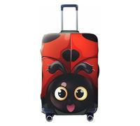 FJWSLCH Cartoon Ladybug Luggage Cover for Suitcase TSA Approved Elastic Suitcase Cover Anti-Scratch Travel Luggage Protector Cover Washable Trolley Case Cover Fit 18-32 Inch Luggage, Black, L