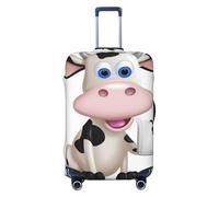 FJWSLCH Cartoon Milk Cow Luggage Cover for Suitcase TSA Approved Elastic Suitcase Cover Anti-Scratch Travel Luggage Protector Cover Washable Trolley Case Cover Fit 18-32 Inch Luggage, Black, M