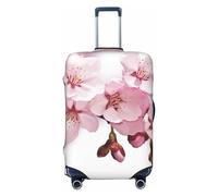 FJWSLCH Cherry Blossom Luggage Cover for Suitcase TSA Approved Elastic Suitcase Cover Anti-Scratch Travel Luggage Protector Cover Washable Trolley Case Cover Fit 18-32 Inch Luggage, Black, M