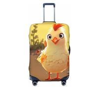 FJWSLCH Chicken Chick Luggage Cover for Suitcase TSA Approved Elastic Suitcase Cover Anti-Scratch Travel Luggage Protector Cover Washable Trolley Case Cover Fit 18-32 Inch Luggage, Black, L