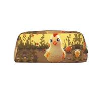 FJWSLCH Chicken Chick Makeup Bag Travel Cosmetic Bag for Women Men Pencil Case Zipper Toiletry Bag Purse, Gold, One Size