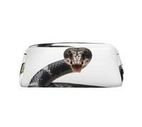 FJWSLCH Cobra Snake Makeup Bag Travel Cosmetic Bag for Women Men Pencil Case Zipper Toiletry Bag Purse, Silver, One Size