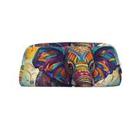 FJWSLCH Colorful Elephant Makeup Bag Travel Cosmetic Bag for Women Men Pencil Case Zipper Toiletry Bag Purse, Silver, One Size