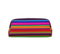 FJWSLCH Colorful Mexican Stripes Makeup Bag Travel Cosmetic Bag for Women Men Pencil Case Zipper Toiletry Bag Purse, Gold, One Size