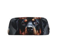 FJWSLCH Cool Rottweiler Dog Art Makeup Bag Travel Cosmetic Bag for Women Men Pencil Case Zipper Toiletry Bag Purse, Gold, One Size