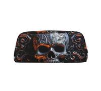 FJWSLCH Cool Skull Graphics Makeup Bag Travel Cosmetic Bag for Women Men Pencil Case Zipper Toiletry Bag Purse, Silver, One Size
