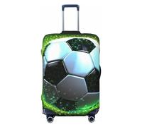 FJWSLCH cool soccer ball Luggage Cover for Suitcase TSA Approved Elastic Suitcase Cover Anti-Scratch Travel Luggage Protector Cover Washable Trolley Case Cover Fit 18-32 Inch Luggage, Black, S