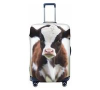 FJWSLCH Cow Luggage Cover for Suitcase TSA Approved Elastic Suitcase Cover Anti-Scratch Travel Luggage Protector Cover Washable Trolley Case Cover Fit 18-32 Inch Luggage, Black, S