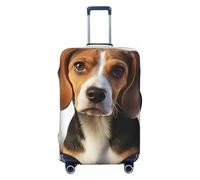 FJWSLCH Cute Beagle Dog Luggage Cover for Suitcase TSA Approved Elastic Suitcase Cover Anti-Scratch Travel Luggage Protector Cover Washable Trolley Case Cover Fit 18-32 Inch Luggage, Black, S