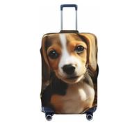FJWSLCH Cute Beagle Luggage Cover for Suitcase TSA Approved Elastic Suitcase Cover Anti-Scratch Travel Luggage Protector Cover Washable Trolley Case Cover Fit 18-32 Inch Luggage, Black, L