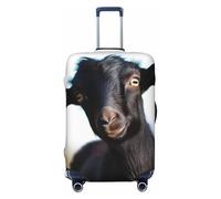 FJWSLCH Cute Black Goat Animal Luggage Cover for Suitcase TSA Approved Elastic Suitcase Cover Anti-Scratch Travel Luggage Protector Cover Washable Trolley Case Cover Fit 18-32 Inch Luggage, Black, M