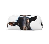 FJWSLCH Cute Black Goat Animal Makeup Bag Travel Cosmetic Bag for Women Men Pencil Case Zipper Toiletry Bag Purse, Gold, One Size