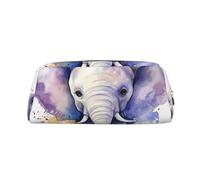 FJWSLCH Cute Elephant Watercolor Makeup Bag Travel Cosmetic Bag for Women Men Pencil Case Zipper Toiletry Bag Purse, Gold, One Size