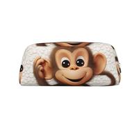 FJWSLCH cute monkey Makeup Bag Travel Cosmetic Bag for Women Men Pencil Case Zipper Toiletry Bag Purse, Silver, One Size