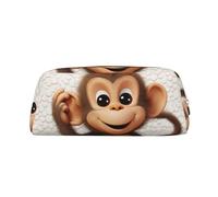 FJWSLCH cute monkey Makeup Bag Travel Cosmetic Bag for Women Men Pencil Case Zipper Toiletry Bag Purse, Gold, One Size