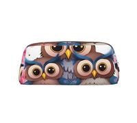 FJWSLCH Cute Owls Makeup Bag Travel Cosmetic Bag for Women Men Pencil Case Zipper Toiletry Bag Purse, Silver, One Size