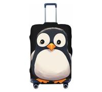 FJWSLCH Cute Penguins Luggage Cover for Suitcase TSA Approved Elastic Suitcase Cover Anti-Scratch Travel Luggage Protector Cover Washable Trolley Case Cover Fit 18-32 Inch Luggage, Black, M