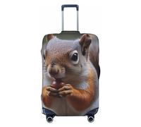 FJWSLCH Cute Squirrel Luggage Cover for Suitcase TSA Approved Elastic Suitcase Cover Anti-Scratch Travel Luggage Protector Cover Washable Trolley Case Cover Fit 18-32 Inch Luggage, Black, L