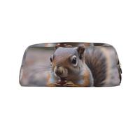 FJWSLCH Cute Squirrel Makeup Bag Travel Cosmetic Bag for Women Men Pencil Case Zipper Toiletry Bag Purse, Silver, One Size