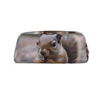 FJWSLCH Cute Squirrel Makeup Bag Travel Cosmetic Bag for Women Men Pencil Case Zipper Toiletry Bag Purse, Gold, One Size