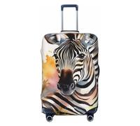 FJWSLCH Cute zebra watercolor Luggage Cover for Suitcase TSA Approved Elastic Suitcase Cover Anti-Scratch Travel Luggage Protector Cover Washable Trolley Case Cover Fit 18-32 Inch Luggage, Black, L
