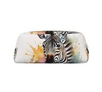 FJWSLCH Cute zebra watercolor Makeup Bag Travel Cosmetic Bag for Women Men Pencil Case Zipper Toiletry Bag Purse, Gold, One Size