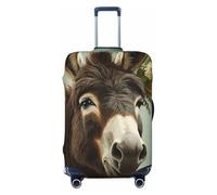 FJWSLCH Donkey Animals Luggage Cover for Suitcase TSA Approved Elastic Suitcase Cover Anti-Scratch Travel Luggage Protector Cover Washable Trolley Case Cover Fit 18-32 Inch Luggage, Black, XL