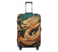 FJWSLCH Dragon chinese background Luggage Cover for Suitcase TSA Approved Elastic Suitcase Cover Anti-Scratch Travel Luggage Protector Cover Washable Trolley Case Cover Fit 18-32 Inch Luggage, Black,