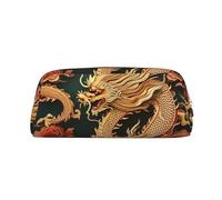 FJWSLCH Dragon chinese background Makeup Bag Travel Cosmetic Bag for Women Men Pencil Case Zipper Toiletry Bag Purse, Gold, One Size