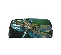 FJWSLCH Dragonfly Green Makeup Bag Travel Cosmetic Bag for Women Men Pencil Case Zipper Toiletry Bag Purse, Silver, One Size