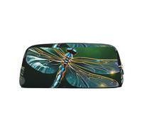 FJWSLCH Dragonfly Green Makeup Bag Travel Cosmetic Bag for Women Men Pencil Case Zipper Toiletry Bag Purse, Gold, One Size