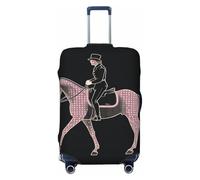 FJWSLCH Dressage Dressage Rider Horse Luggage Cover for Suitcase TSA Approved Elastic Suitcase Cover Anti-Scratch Travel Luggage Protector Cover Washable Trolley Case Cover Fit 18-32 Inch Luggage,