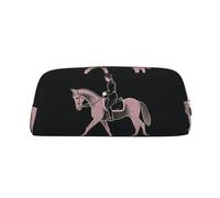 FJWSLCH Dressage Dressage Rider Horse Makeup Bag Travel Cosmetic Bag for Women Men Pencil Case Zipper Toiletry Bag Purse, Gold, One Size
