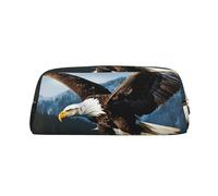 FJWSLCH Eagle at Hunting Makeup Bag Travel Cosmetic Bag for Women Men Pencil Case Zipper Toiletry Bag Purse, Gold, One Size
