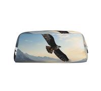 FJWSLCH eagle mountains Makeup Bag Travel Cosmetic Bag for Women Men Pencil Case Zipper Toiletry Bag Purse, Gold, One Size