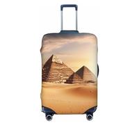 FJWSLCH Egyptian Pyramid in Desert Luggage Cover for Suitcase TSA Approved Elastic Suitcase Cover Anti-Scratch Travel Luggage Protector Cover Washable Trolley Case Cover Fit 18-32 Inch Luggage, Black,