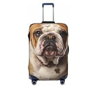 FJWSLCH English-Bulldog Luggage Cover for Suitcase TSA Approved Elastic Suitcase Cover Anti-Scratch Travel Luggage Protector Cover Washable Trolley Case Cover Fit 18-32 Inch Luggage, Black, S