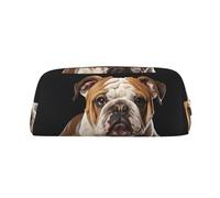 FJWSLCH English-Bulldog Makeup Bag Travel Cosmetic Bag for Women Men Pencil Case Zipper Toiletry Bag Purse, Gold, One Size
