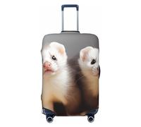 FJWSLCH Ferrets Luggage Cover for Suitcase TSA Approved Elastic Suitcase Cover Anti-Scratch Travel Luggage Protector Cover Washable Trolley Case Cover Fit 18-32 Inch Luggage, Black, M