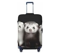 FJWSLCH Ferrets Luggage Cover for Suitcase TSA Approved Elastic Suitcase Cover Anti-Scratch Travel Luggage Protector Cover Washable Trolley Case Cover Fit 18-32 Inch Luggage, Black, S