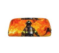 FJWSLCH Firefighter Fireman Flame Makeup Bag Travel Cosmetic Bag for Women Men Pencil Case Zipper Toiletry Bag Purse, Gold, One Size