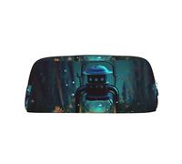 FJWSLCH Fireflies and Lantern Makeup Bag Travel Cosmetic Bag for Women Men Pencil Case Zipper Toiletry Bag Purse, Silver, One Size