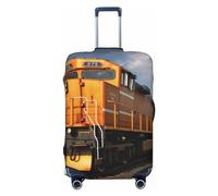 FJWSLCH Freight Train Luggage Cover for Suitcase TSA Approved Elastic Suitcase Cover Travel Luggage Protector Cover Washable Trolley Case Cover Fit 18-32 Inch Luggage, Black, M
