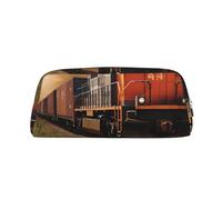 FJWSLCH Freight Train Makeup Bag Travel Cosmetic Bag for Women Men Pencil Case Zipper Toiletry Bag Purse, Gold, One Size