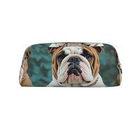 FJWSLCH Funny English Bulldog Makeup Bag Travel Cosmetic Bag for Women Men Pencil Case Zipper Toiletry Bag Purse, Gold, One Size