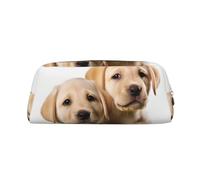 FJWSLCH Funny Labrador Puppy Dog Makeup Bag Travel Cosmetic Bag for Women Men Pencil Case Zipper Toiletry Bag Purse, Gold, One Size