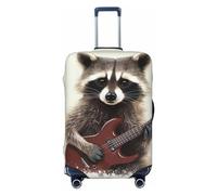 FJWSLCH Funny raccoon Luggage Cover for Suitcase TSA Approved Elastic Suitcase Cover Anti-Scratch Travel Luggage Protector Cover Washable Trolley Case Cover Fit 18-32 Inch Luggage, Black, M