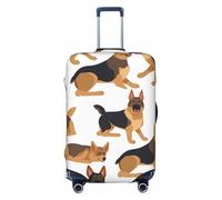 FJWSLCH German shepherd Luggage Cover for Suitcase TSA Approved Elastic Suitcase Cover Anti-Scratch Travel Luggage Protector Cover Washable Trolley Case Cover Fit 18-32 Inch Luggage, Black, L
