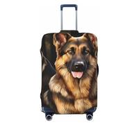 FJWSLCH German shepherd Luggage Cover for Suitcase TSA Approved Elastic Suitcase Cover Anti-Scratch Travel Luggage Protector Cover Washable Trolley Case Cover Fit 18-32 Inch Luggage, Black, S